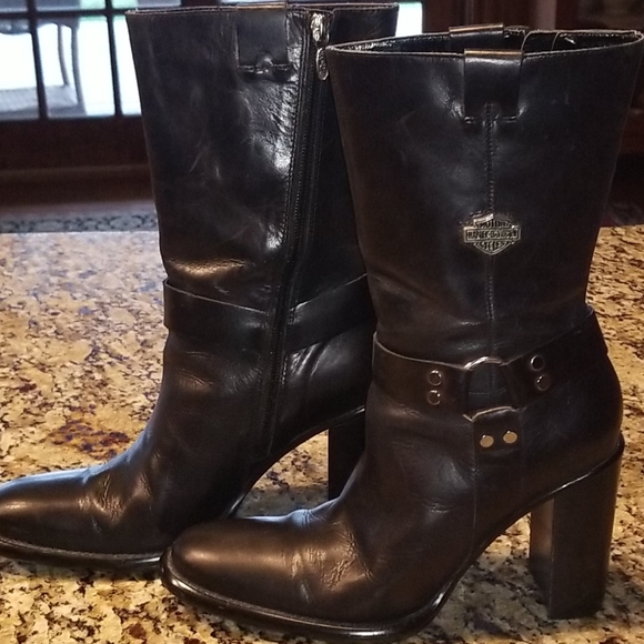 Harley Davidson Biker Leather boots size 71/2 - Picture 4 of 15